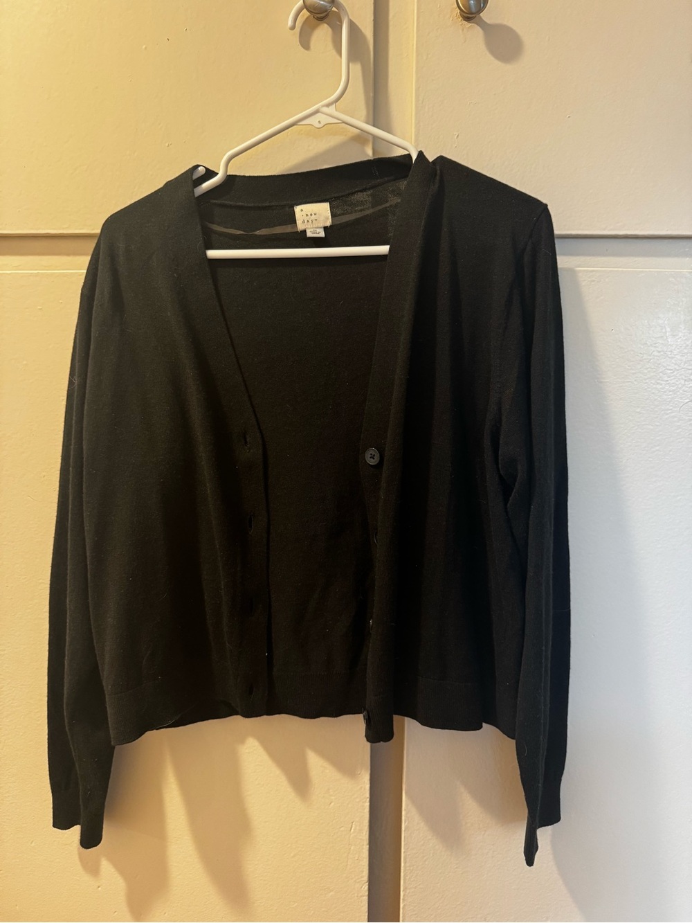 A New Day Black Women's Lightweight Button-Front Cardigan
